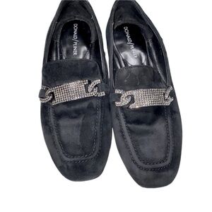 Donald J Pliner black suede loafers size 7M